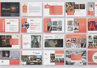 红色大气商务图片展示摄影图片展示国外PPT模板 - 顶尖PPT