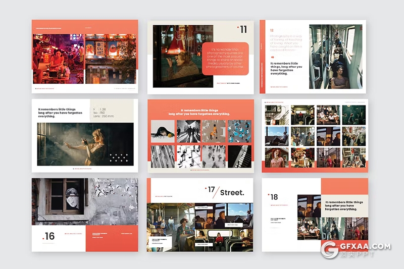 红色大气商务图片展示摄影图片展示国外PPT模板 - 顶尖PPT