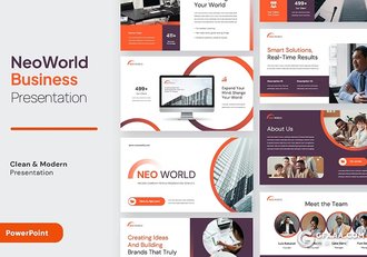 32页红色渐变色商务计划团队介绍国外PPT模板 - 顶尖PPT