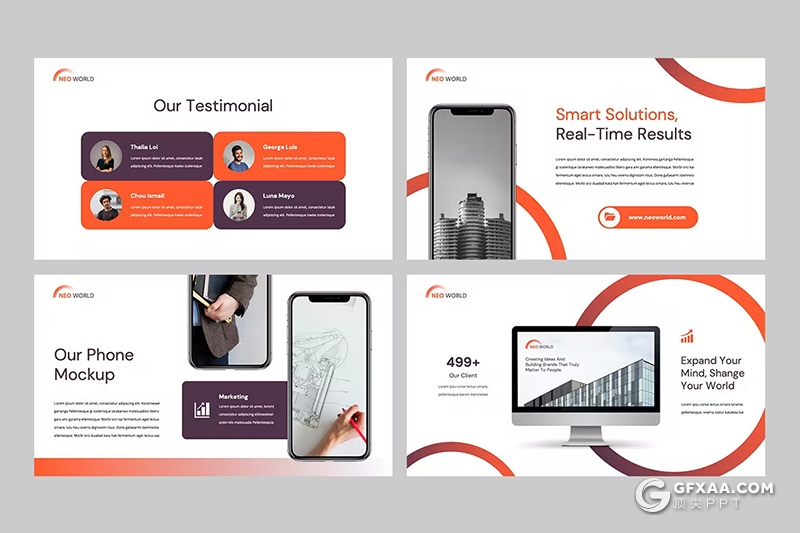 32页红色渐变色商务计划团队介绍国外PPT模板 - 顶尖PPT