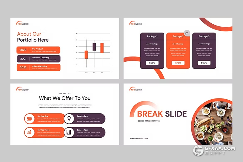 32页红色渐变色商务计划团队介绍国外PPT模板 - 顶尖PPT