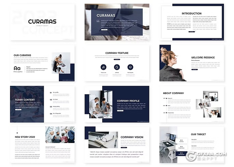 30页5款不同颜色公司业务汇报研讨商业计划书团队介绍国外PPT模板 - 顶尖PPT