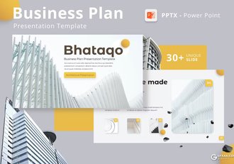 32页橙色简约大气商业计划书企业简介通用国外PPT模板 - 顶尖PPT