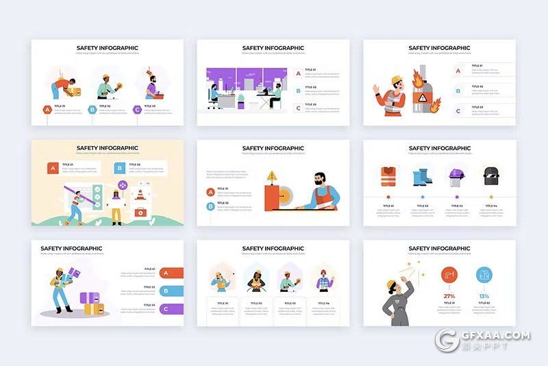 20页卡通商业安全信息图PPT模板 - 顶尖PPT