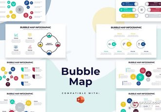 多色彩圆形业务展示商务图形图标PPT模板 - 顶尖PPT