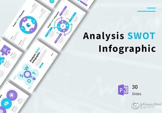30页扁平化商务逻辑业务框架信息图形图标PPT模板 - 顶尖PPT