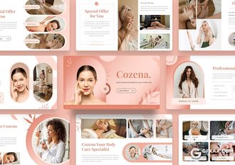32页粉色水疗美容美体女性主题PPT模板 - 顶尖PPT