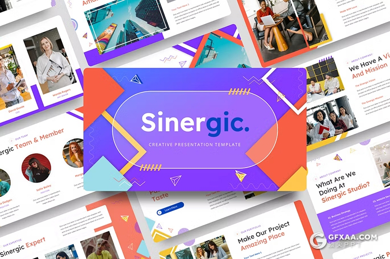 32页创意时尚团队展示商业计划国外精美PPT模板 - 顶尖PPT