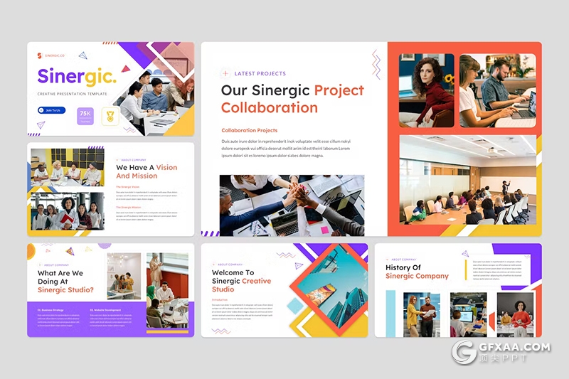 32页创意时尚团队展示商业计划国外精美PPT模板 - 顶尖PPT