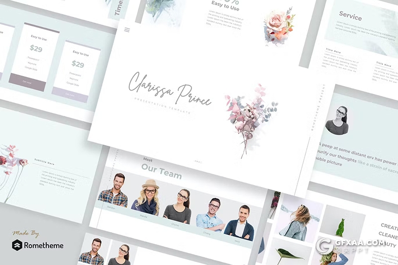 31页大气简约清新淡雅企业团队介绍keynote模板 - 顶尖PPT