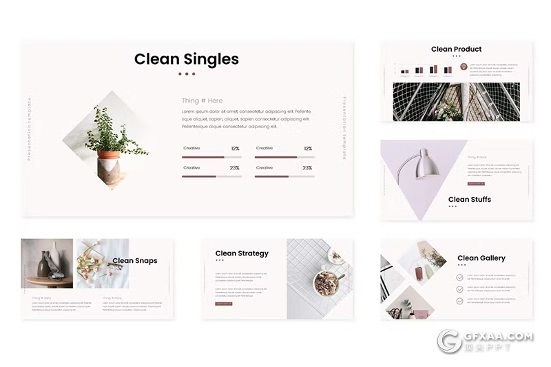 30页淡雅风摄影展示数据分析国外keynote模板 - 顶尖PPT