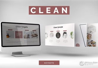 30页淡雅风摄影展示数据分析国外keynote模板 - 顶尖PPT