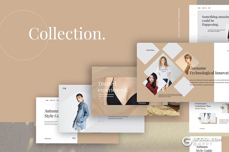 30页时尚服装展示时装秀模特写真通用PPT模板 - 顶尖PPT