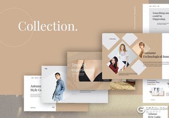 30页时尚服装展示时装秀模特写真通用PPT模板 - 顶尖PPT