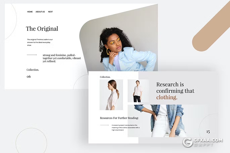 30页时尚服装展示时装秀模特写真通用keynote模板 - 顶尖PPT