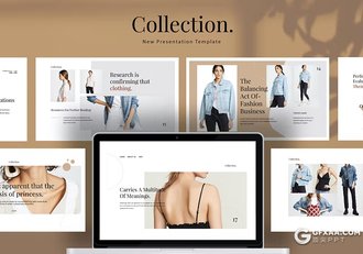 30页时尚服装展示时装秀模特写真通用keynote模板 - 顶尖PPT