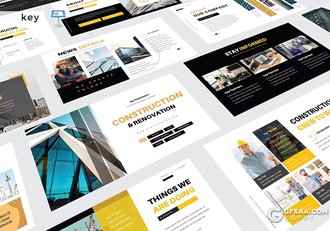 30页企业建筑施工工程项目展示国外keynote模板5种配色 - 顶尖PPT