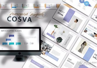 30页团队介绍商务计划国外研究汇报国外PPT模板5种配色 - 顶尖PPT