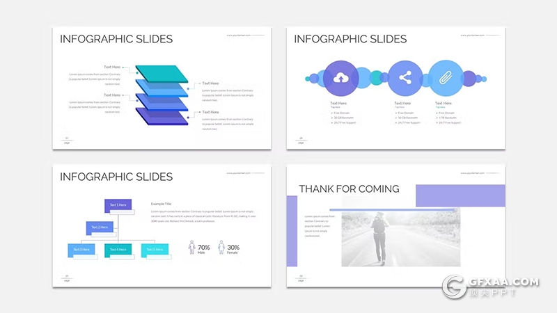 30页团队介绍商务计划国外研究汇报国外PPT模板5种配色 - 顶尖PPT