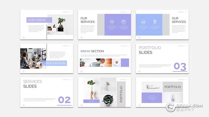 30页团队介绍商务计划国外研究汇报国外PPT模板5种配色 - 顶尖PPT