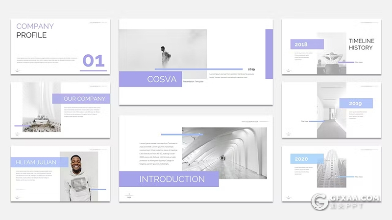 30页团队介绍商务计划国外研究汇报国外PPT模板5种配色 - 顶尖PPT
