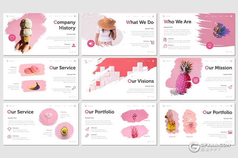 30页泼墨水彩风产品介绍摄影展示keynote模板 - 顶尖PPT