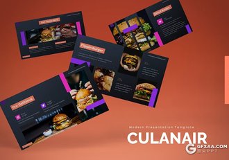 30页餐饮汉堡美食数据统计分析团队介绍国外keynote模板5种不同颜色 - 顶尖PPT