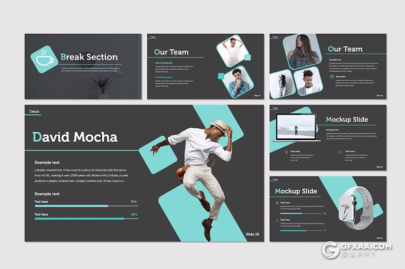 30页创意时尚团队介绍商务计划数据研究分析通用国外PPT模板 - 顶尖PPT