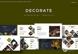 30页时尚大气摄影展示室内装修设计方案团队介绍国外PPT模板5种不同配色 - 顶尖PPT