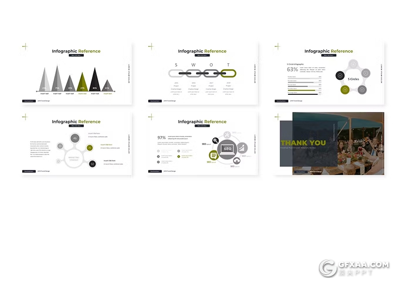 30页时尚大气摄影展示室内装修设计方案团队介绍国外PPT模板5种不同配色 - 顶尖PPT