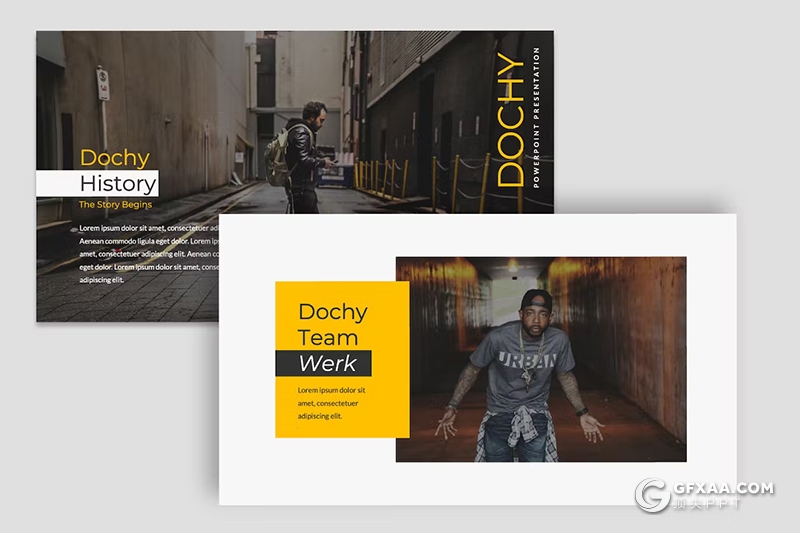 50页创意时尚摄影展示团队介绍服装展示数据分析统计国外Google Slide模板 - 顶尖PPT