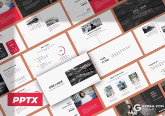 50页红色简约大气产品展示营销数据国外PPT模板 - 顶尖PPT