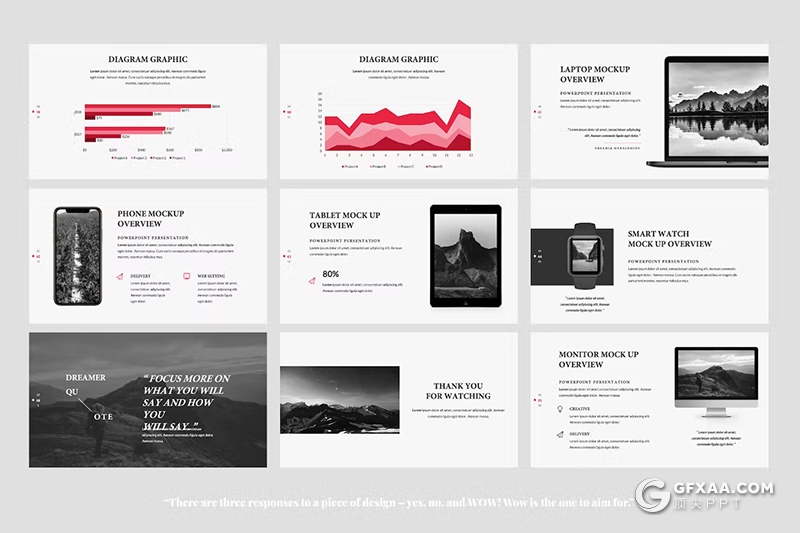 50页红色简约大气产品展示营销数据国外PPT模板 - 顶尖PPT