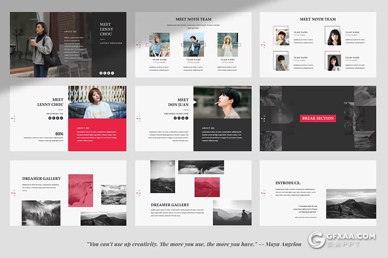 50页红色简约大气产品展示营销数据国外PPT模板 - 顶尖PPT