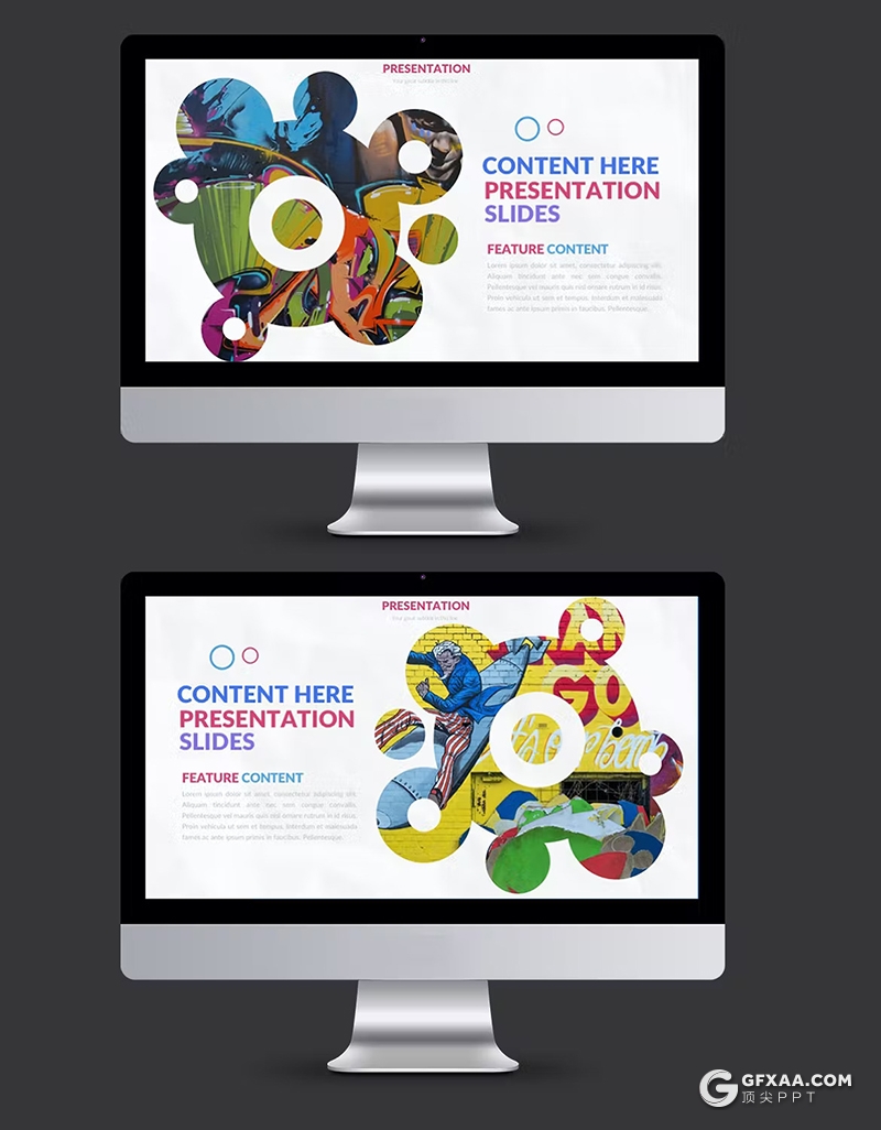 39页精美时尚漫画风格图片艺术展示keynote模板 - 顶尖PPT