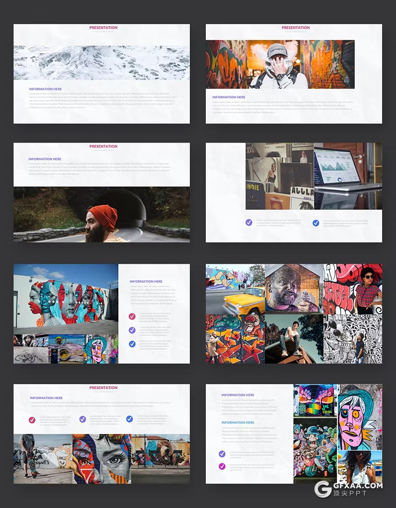 39页精美时尚漫画风格图片艺术展示keynote模板 - 顶尖PPT