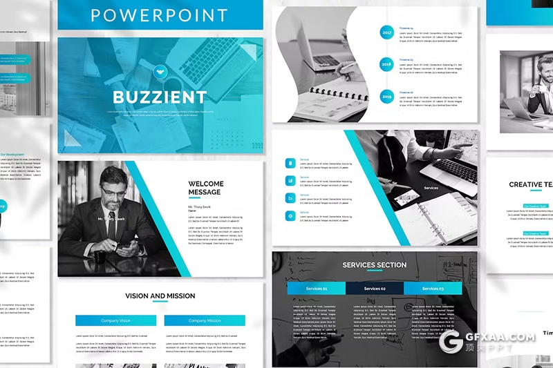 30页团队介绍商务计划研究汇报国外PPT模板5种配色2款尺寸 - 顶尖PPT