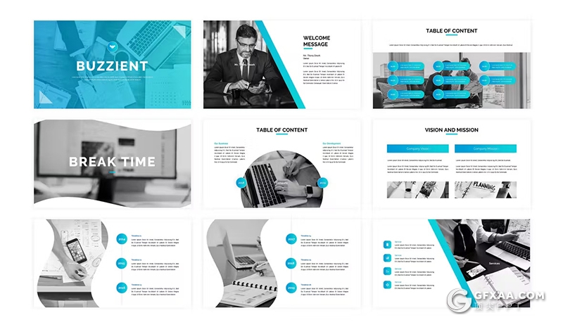 30页团队介绍商务计划研究汇报国外PPT模板5种配色2款尺寸 - 顶尖PPT