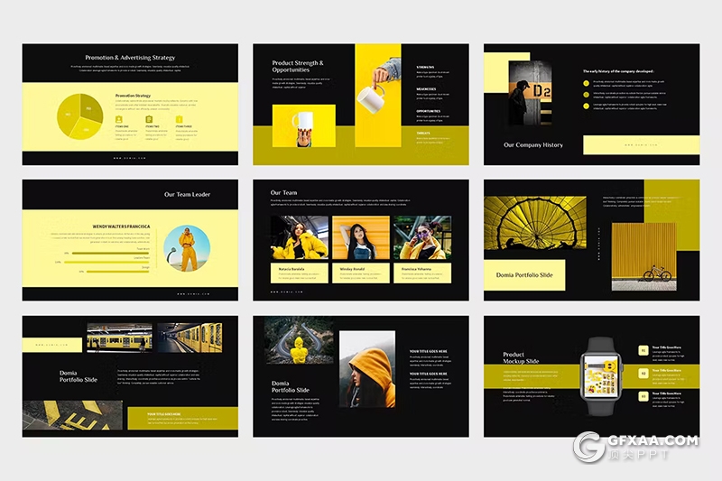 61页简约大气商务计划团队介绍数据分析PPT模板 - 顶尖PPT