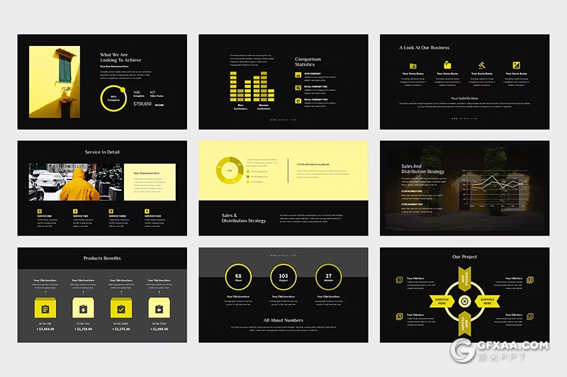 61页简约大气商务计划团队介绍数据分析PPT模板 - 顶尖PPT