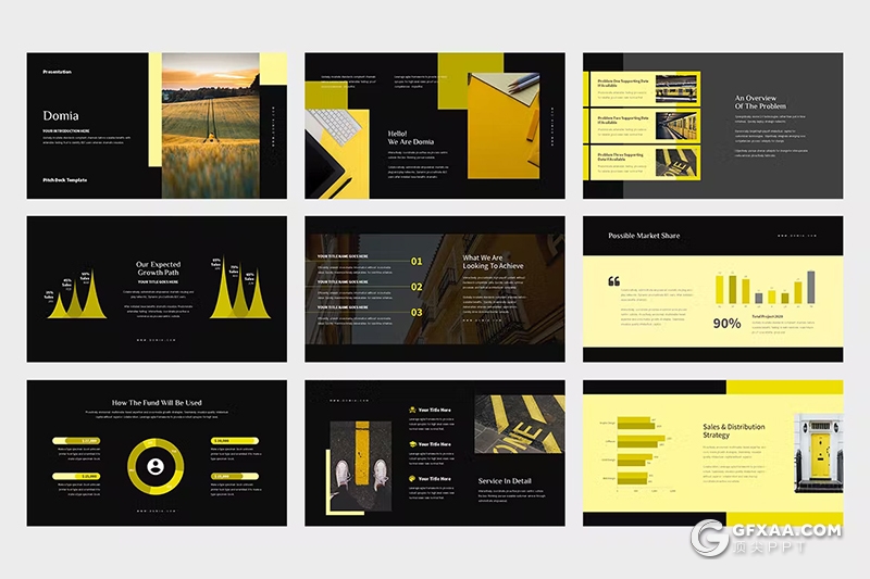 61页简约大气商务计划团队介绍数据分析PPT模板 - 顶尖PPT