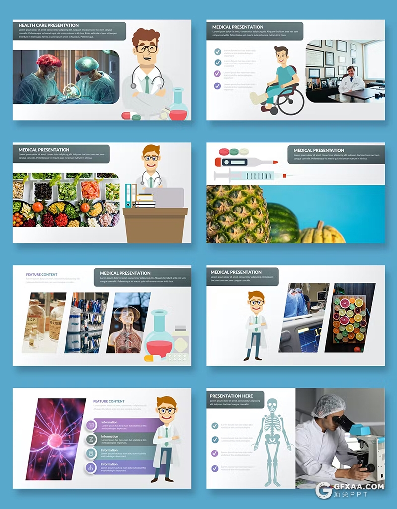 31页卡通风格医学医药研究开发国外PPT模板 - 顶尖PPT