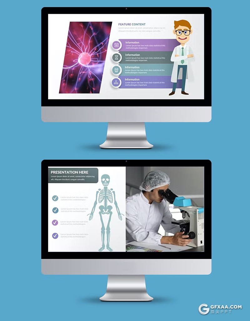 31页卡通风格医学医药研究开发国外PPT模板 - 顶尖PPT