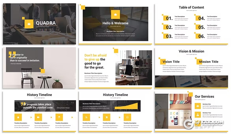 30页商务团队介绍商业计划总结商务通用国外PPT模板3种配色2款尺寸 - 顶尖PPT