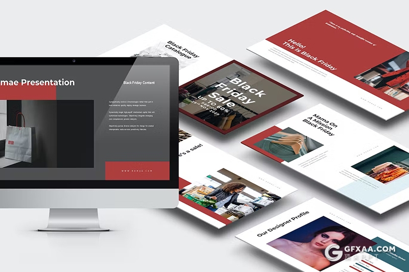 62页红色服装产品展示团队介绍国外PPT模板 - 顶尖PPT