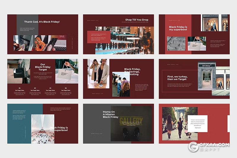 62页红色服装产品展示团队介绍国外PPT模板 - 顶尖PPT