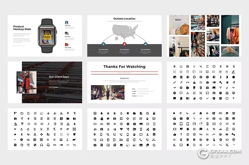 62页红色服装产品展示团队介绍国外PPT模板 - 顶尖PPT