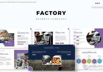 30页高端大气食品制造流程分析产品营销国外keynote模板5种配色 - 顶尖PPT