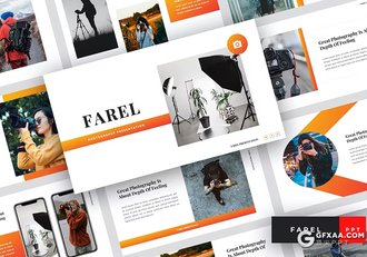 36页橙色相机摄影产品展示摄影图片展示国外PPT模板 - 顶尖PPT