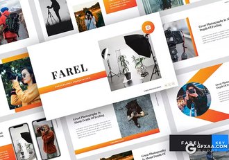 36页橙色相机摄影产品展示摄影图片展示国外keynote模板 - 顶尖PPT